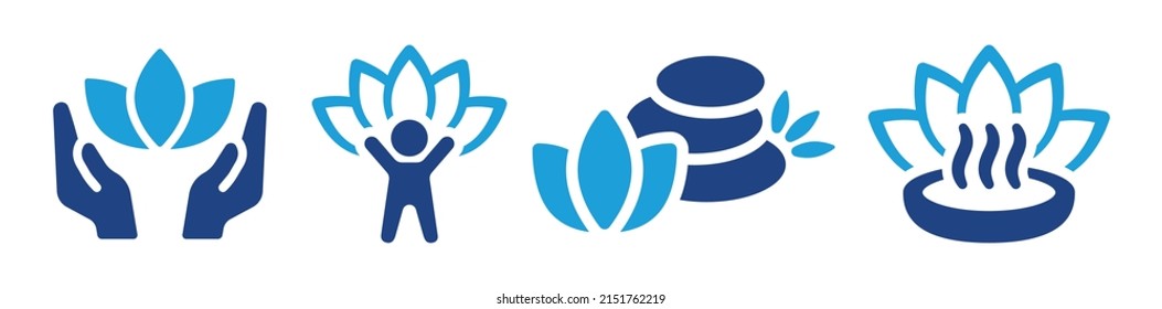 Spa and wellness concept. Yoga symbol design vector Illustration. Well-being icon set.