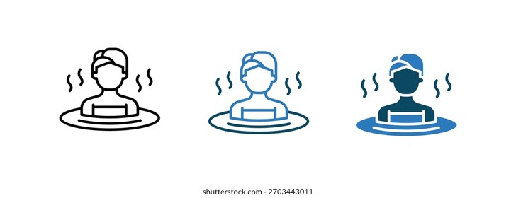 Vector de la línea del icono del bienestar del balneario