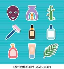 spa and wellness icon set