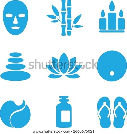 Spa and Wellness Icon Set Minimalist Vector Symbols of Relaxation and Natural Beauty