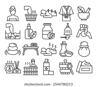 Conjunto de iconos de spa y bienestar