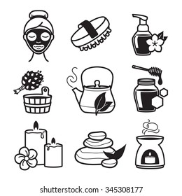 Spa and Wellness icons set