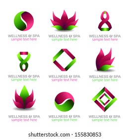 Spa & Wellness Icons Set - Isolated On White Background - Vector Illustration, Graphic Design Editable For Your Design. Spa Logo