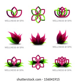 Spa & Wellness Icons Set - Isolated On White Background - Vector Illustration, Graphic Design Editable For Your Design. Spa Logo