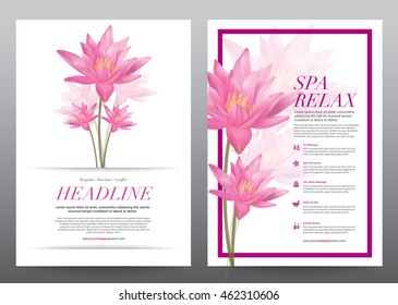 Spa Wellness Medical topic Template elements, Presentation, Lotus Flower, Brochure poster flyer leaflet, vector illustration design
