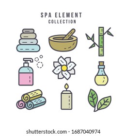 Spa, Wellness Thin line Vector Icons set