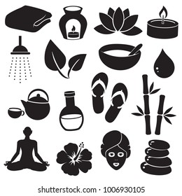 Spa, wellness vector icon set.