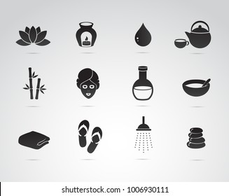 Spa, wellness vector icon set.