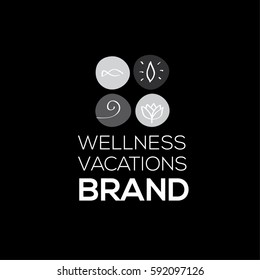 Spa and wellness vector logo design template