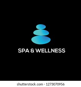 Spa and wellness vector logo. Thai massage emblem. Zen logo. Zen garden sign