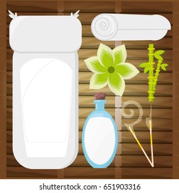 spa wood room with herbal product to message