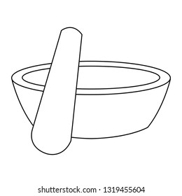 Spa wooden bowl and stick black and white