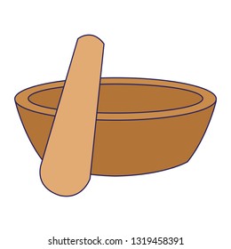 Spa wooden bowl and stick blue lines