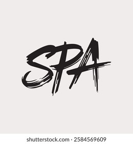 Spa Written in Elegant Typography for Logo Design with Modern Font and Serene Template Background for Wellness and Luxury Spa Branding