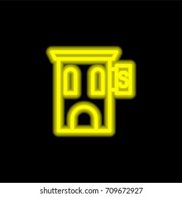 Spa yellow glowing neon ui ux icon. Glowing sign logo vector