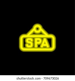Spa yellow glowing neon ui ux icon. Glowing sign logo vector