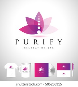 Spa Yoga Logo. Creative Spa Vector Design. Lotus Spa Logo.