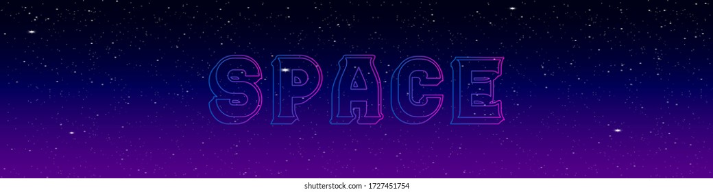 SPACE 3D banner vector illustration.