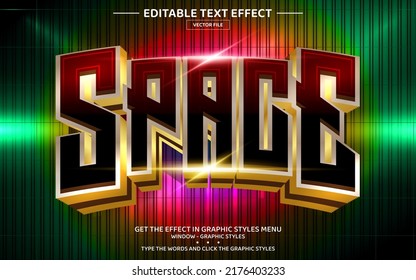 Space 3D editable text effect template