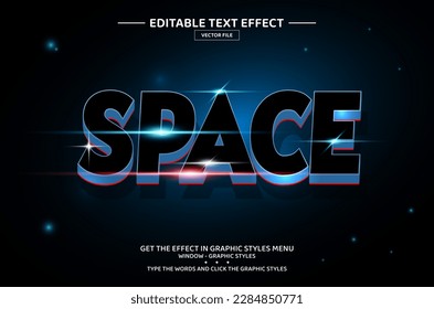 Space 3D editable text effect template