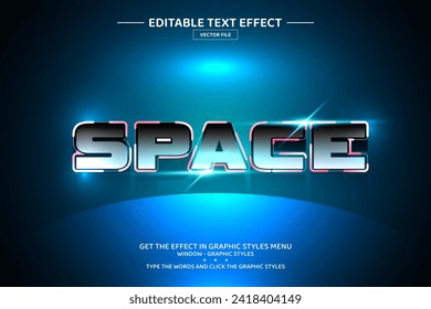 Space 3D editable text effect template