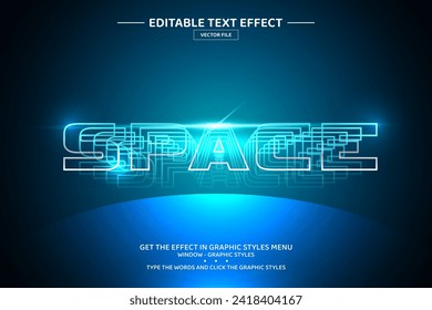 Space 3D editable text effect template