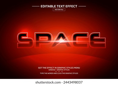 Space 3D editable text effect template