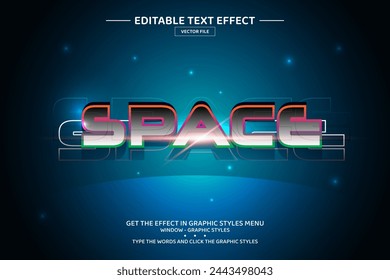 Space 3D editable text effect template