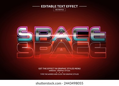 Space 3D editable text effect template