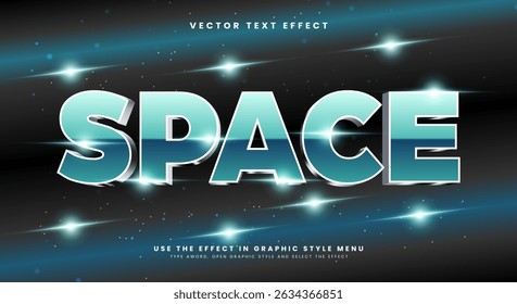 Space 3d editable vector text effect template Suitable for modern concept