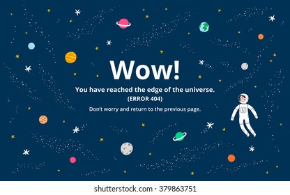 Space 404 Error Page, Vector Template