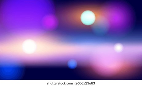 Space abstract background. Purple-blue blurred background with bokeh effect