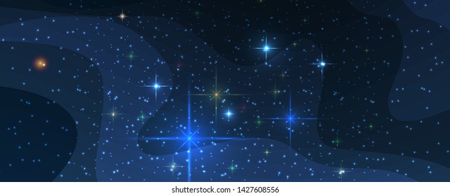 Space abstract background with stars and planets. Flat illustration for business startup