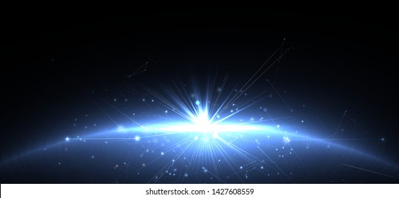 Space abstract background with stars and planets. Flat illustration for business startup
