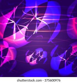 Space Abstract dark seamless pattern with light, stars, and flares with space for text