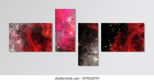 Space Abstract Galaxy Banners set. Vector illustration for your designs and artworks.