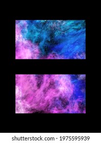Space Abstract Galaxy Banners set. Vector galaxy illustration for your designs and artworks. Space galaxy design elements.