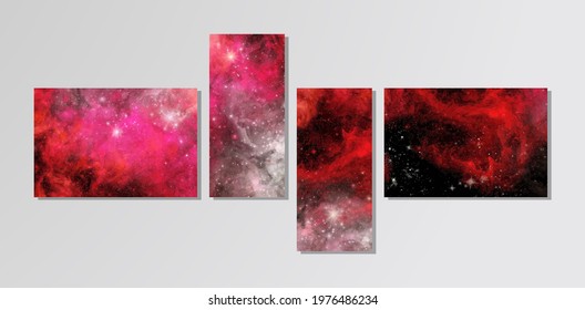 Space Abstract Galaxy Banners set. Vector illustration for your designs and artworks.