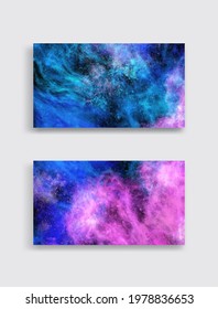 Space Abstract Galaxy Banners set. Vector galaxy illustration for your designs and artworks. Space galaxy design elements.