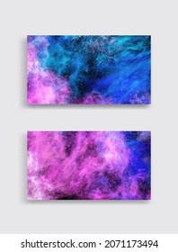 Space Abstract Galaxy Banners set. Vector galaxy illustration for your designs and artworks. Space galaxy design elements.
