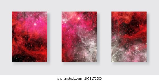 Space Abstrakte Galaxy Banner Set. Vektorgrafik für Ihre Designs und Kunstwerke.