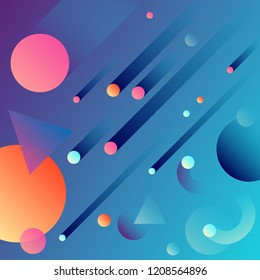 Space abstract geometric gradient background.