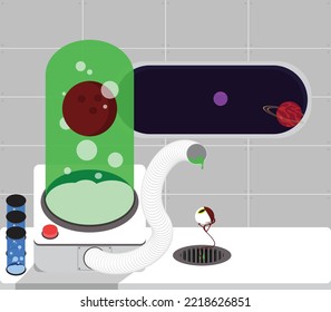 Space abstract vector with weird experiment