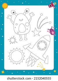 Space Activity Pages Kids Printable Activity Stock Vector (Royalty Free ...