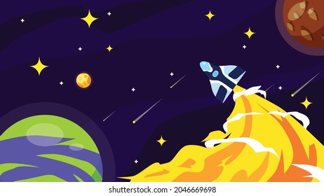 Weltraumabenteuer 1 - Weltraumhintergrund - Illustration