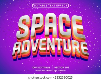 Space adventure 3D editable text effect