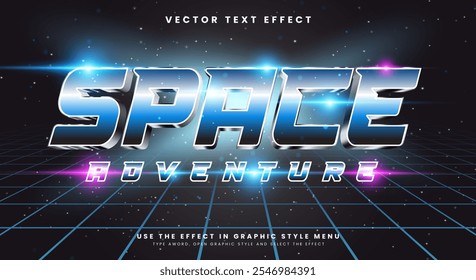 Space Adventure 3D editable text effect Template Suitable for galaxy theme