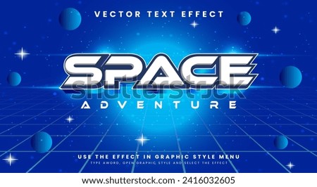 Space Adventure 3D editable text effect with outer space style template
