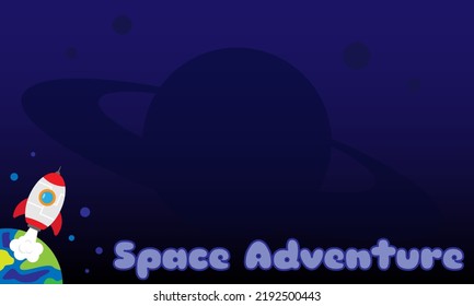 Space Adventure Hintergrund mit Spaceship und Copy Space Area. Geeignet für Illustration von Kindererziehung