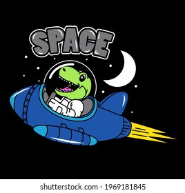 SPACE ADVENTURE, DINOSAUR IN SPACESHIP
